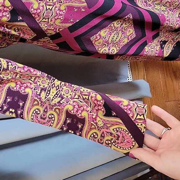 ETCETERA purple/ pink geometric midi dress sz 6 - Picture 3 of 8